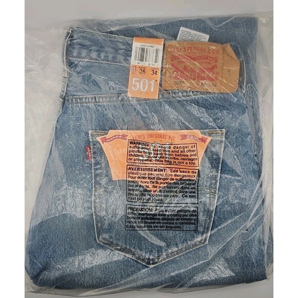 Levi's Men's 501 Original Fit Jeans Straight Leg Button Fly 100% Cotton W36 X 34 - Picture 1 of 13